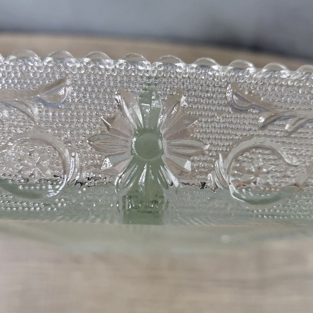 Cut Glass Clear Divided Compartment Serving Tray - Picture 9 of 10